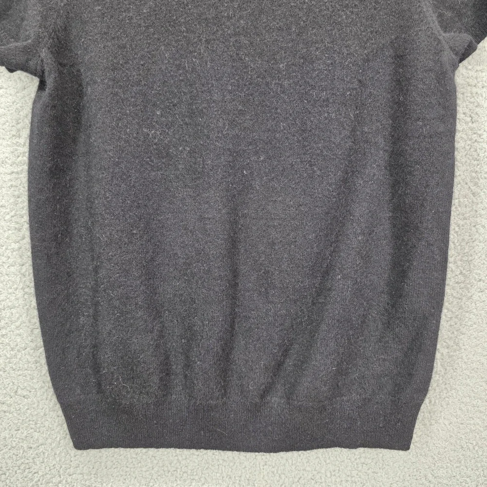 C by Bloomingdale's Cashmere Sweater Black Short Sleeve Crewneck Top Womens L